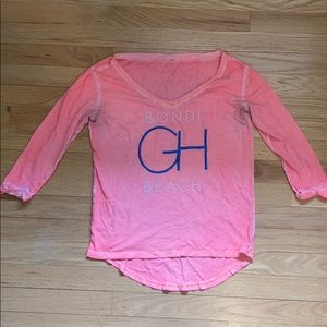 Gilly Hicks pink 3/4 sleeve shirt